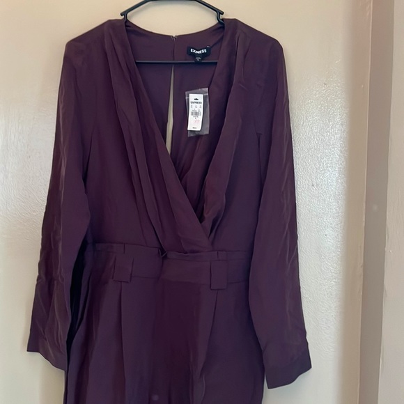 Express Pants & Jumpsuits Nwt Express Size 2 Dark Purple Jumpsuit